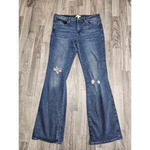 (3/$35) Kendall & Kylie Jeans Womens 13/14 Distressed Wide Leg High Rise Denim